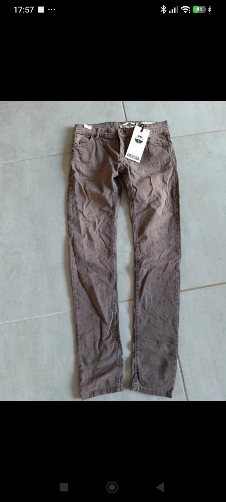Jeans slim Coccara taupe feminino T28 / T38 algodão elastano novo com etiqueta – photo 5
